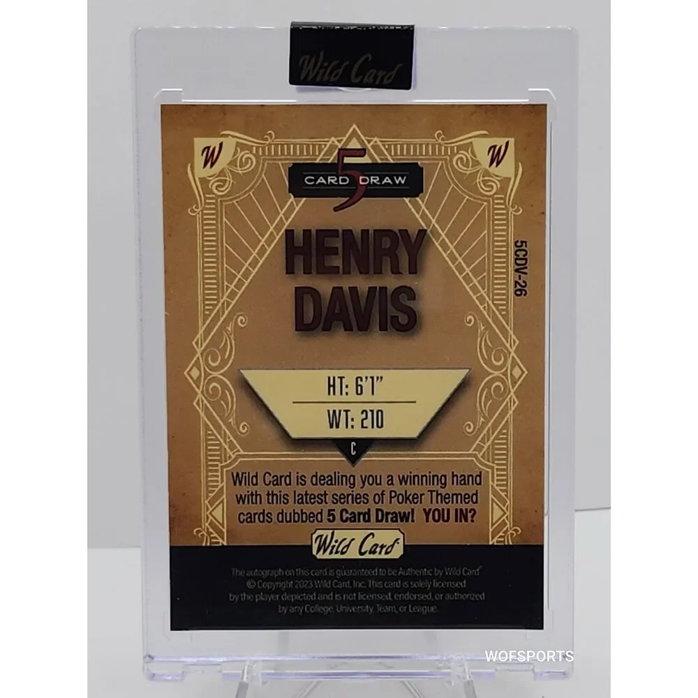 2023 Wild Card 5 Card Draw Vintage Orange Auto 1/5 Henry Davis